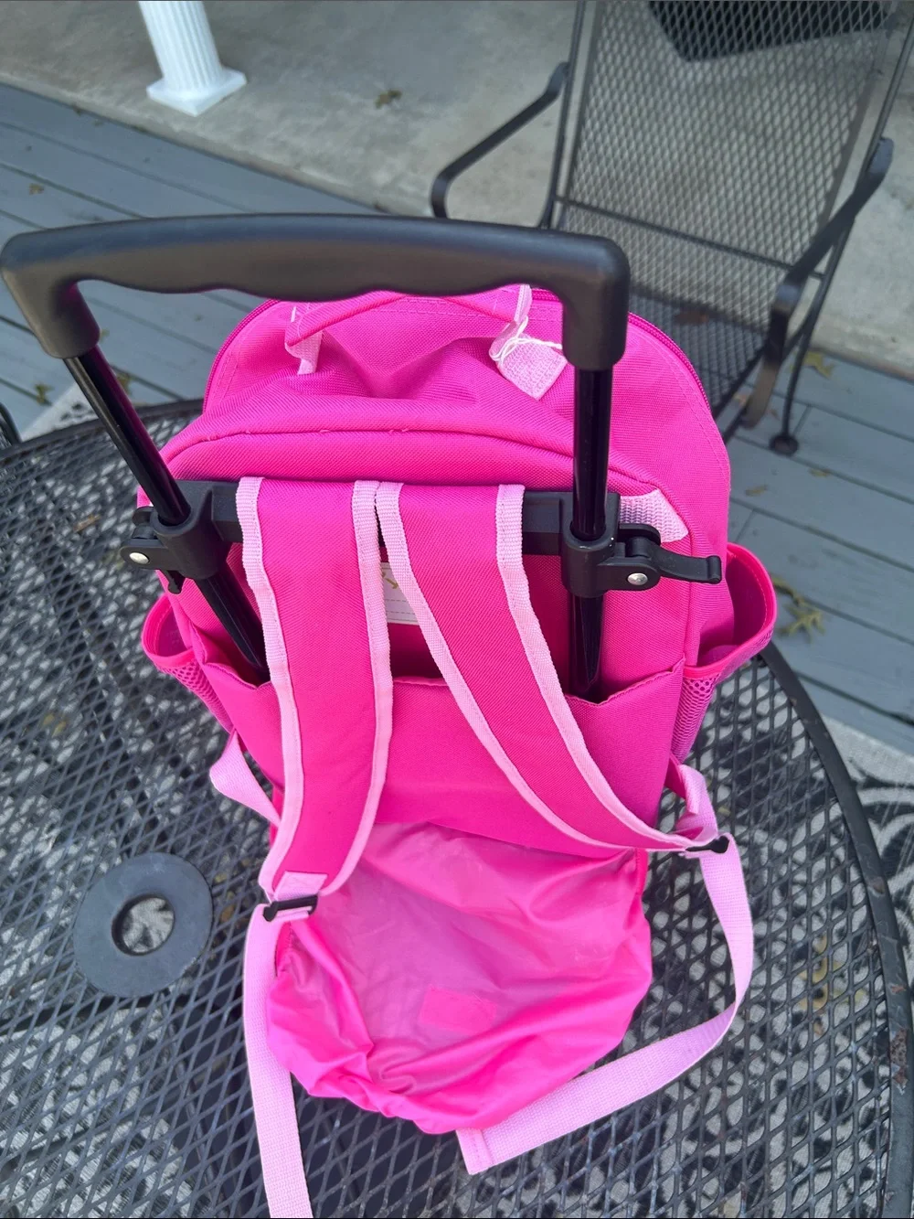 Kids Pink Owl Rolling Backpack